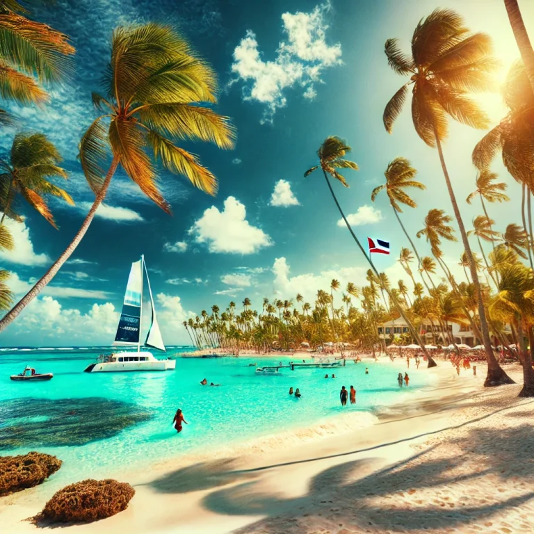 Punta-Cana-Dominican-Republic-featuring-crystal-clear-turquoise-waters-white-sandy